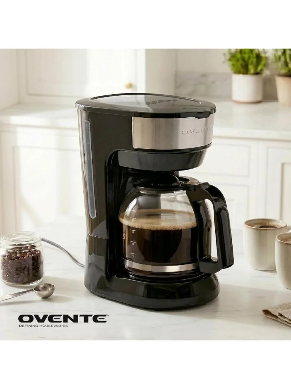 12-Cup Drip Coffee Maker with Easy On/Off Switch, Compact & Stylish Design